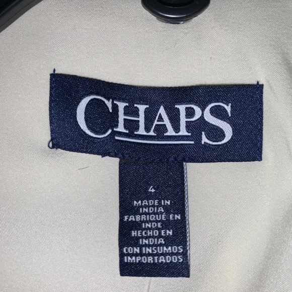 Chaps (NWT) (4) linen-blend, cream & navy, 2-button. - Picture 11 of 16
